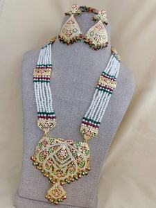 Royal <b>Kundan</b> & Beaded Temple Necklace Set Traditional Polki <b>Kundan</b> Bridal Necklace Antique Gold-Plated Wedding <b>Jewelry</b> Set - Product Image 2