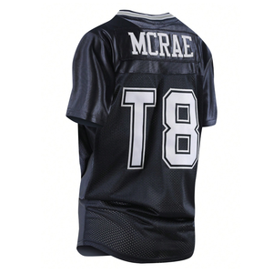 Maillot de football américain surdimensionné personnalisé OEM, streetwear, maille à œillets, rétro, vêtements de supporter, broderie personnalisée, maillot d'équipe - Product Image 2