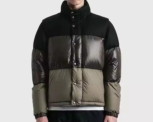 Chaqueta de plumón acolchada para hombre de talla grande gruesa cálida con capucha de alta calidad, chaqueta de hombre de gran tamaño con logotipo personalizado y mangas - Product Image 1