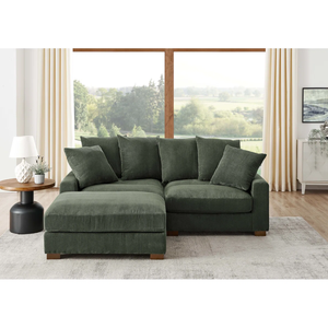 Lineage Corporation Ahlea Xandar Corduroy Chesterfield Modular <b>Sofa</b> Stylish Convertible <b>Design</b> Solid <b>Wood</b> Legs Villa Living Room - Product Image 1