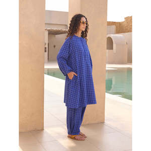 Conjunto de Kurta Nina Cotton en Color Sólido - Product Image 2