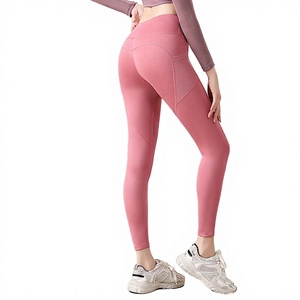 Buttery Soft Knitted High-Waisted Elastic Solid Spandex/Nylon Butt Lifting Scrunch Seamless Breathable Ankle-Length Gym <b>Yoga</b> - Product Image 3