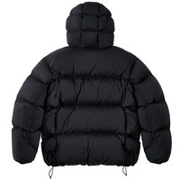 Blouson matelassé noir avec capuche et fermeture éclair, veste d'hiver pour la randonnée, blouson matelassé épais et chaud pour hommes