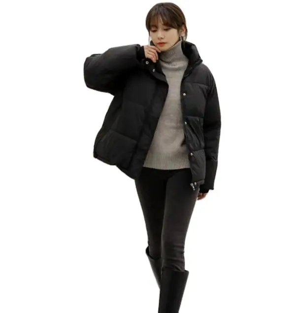 Custom Designs 2024 Winter Womens Zipper Stand Collar Jacket Street Style Fashion Women Casual Warm Jacket
