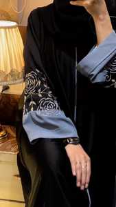 ชุดเดรสมุสลิมแบบถักลายดอกกุหลาบมือสวยสุภาพเรียบร้อยสำหรับผู้หญิงชุดเดรสทางการระบายอากาศได้ดี - Product Image 2