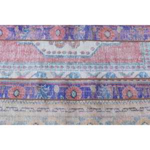 Tapis turc vintage, tapis de 2,5 x 7,6 pieds, tapis en laine orientale bleu - Product Image 5