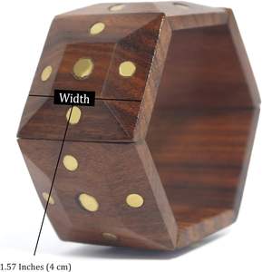 Bracelet en bois de sheesham audacieux et réglable incrusté de points bracelet en bois pour les femmes à la mode anneau en bois rond pour bricolage artisanat - Product Image 2