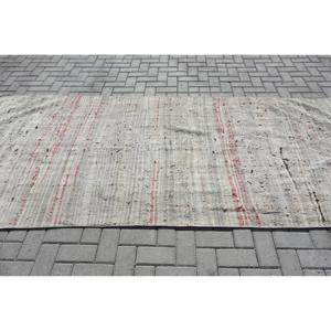 Alfombra vintage estilo Kilim de 4.2x10.8 pies (127x328 cm), color gris con motivos de plantas y árboles, alfombra turca. - Product Image 3