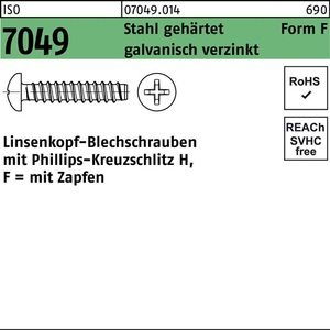 Sheet Metal <b>Screws</b> ISO 7049 LIKO Pin/PH F 5.5x13-H Steel 500 Pcs - Product Image 1