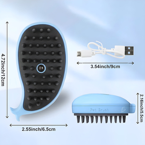 Spazzola Multifunzionale a Batteria per la Toelettatura degli Animali Domestici, Strumento in Plastica Personalizzabile per Gatti e Cani, per Districare il Pelo e Massaggiare - Product Image 5