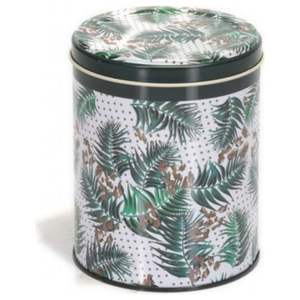 Caja de lata de metal redonda de 0.8L verde vintage 90x130mm con cierre de alambre y tapa transparente cestas de metal de estilo retro - Product Image 2