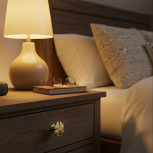 Poudre noire enduit fer contemporain carré fleur bouton armoire tiroir tirer chambre commode meubles poignée décorative - Product Image 1