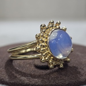 925 argent Sterling Unique Vintage bague excellente qualité forme naturelle opalite pierre précieuse à la main lunette réglage fête de mariage - Product Image 4