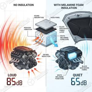 Panneau d'isolation acoustique pour <span class=keywords><strong>moteur</strong></span> automobile, <span class=keywords><strong>mousse</strong></span> haute densité pour un contrôle maximal du bruit et de la chaleur - Product Image 5