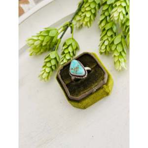Eli Skeets Royston Turquoise & Sterling Silver <b>Adjustable</b> <b>Ring</b> Fashionable Bezel Setting with Rose & Gold Plating Gift - Product Image 4