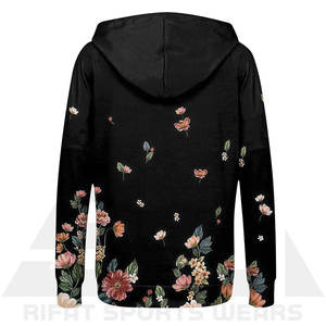 Premium Black Terry Winter Women's <b>Sublimation</b> <b>Hoodie</b> Quick Dry Breathable Long Sleeves Drawstring Hooded for Casual Active Wear - Product Image 3