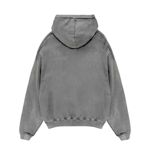 Oversize Vintage Burnout Stone Wash Hoodie Trending Acid Washed Pullover Sudadera personalizada 100% Cotton Hoodie para hombres Solid - Product Image 2
