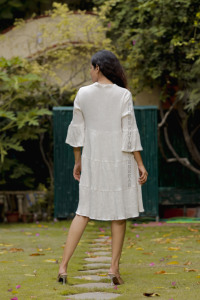 Simple et élégant été 2024 nouvelle collection de vêtements pour femmes en gaze de coton robe fabricant indien - Product Image 3