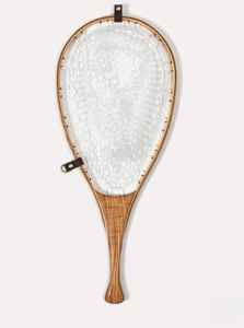 Épuisette de pêche à la mouche d'extérieur avec cadre en bois et filet en caoutchouc, outil de capture de truites à lancer à la main - Product Image 4