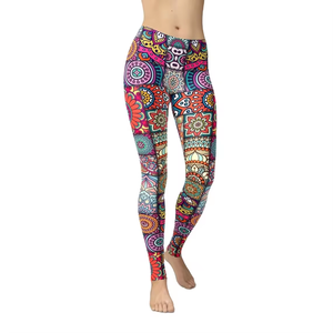 Mallas de yoga sin costuras con estampado de sublimación para mujer, mallas de gimnasio estirables con glúteos y cintura alta - Product Image 6