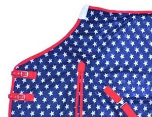 Manta para Caballo de Alta Calidad para Doma de Verano, Hermoso Estampado de Estrellas Blancas, Malla Suave, Impermeable, Polar, Lana, Nailon, Algodón - Product Image 2