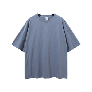 High Quality Blank Cotton Breathable Anti-Wrinkle Quick Dry Oversized Drop Shoulder Custom Print Logo Plus Size Men's Streetwear - Product Image 3