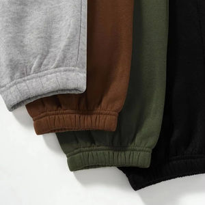 Pantalon de survêtement décontracté pour homme, 100 % coton, taille haute, plissé devant, chaud pour l'hiver - Product Image 3