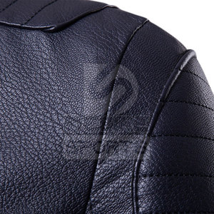 Veste d'hiver en cuir pour homme, personnalisable avec logo, de haute qualité, en toile, col montant, logo frontal, imperméable, pour usage extérieur, vente en gros - Product Image 3