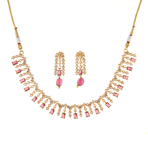 Conjunto de Collar Rodo Clásico Chapado en Oro Antiguo 213958, Mayoristas de Joyería Artificial en India - Product Image 1