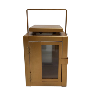 Linterna cuadrada de yute y madera de vidrio de hierro con mango, linterna marina de Color negro y Natural para decoración de festivales de bodas - Product Image 4