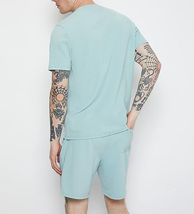 Nuevo diseño, logotipo personalizado, verano, talla grande, dos piezas, conjunto corto para hombre, conjunto corto transpirable para hombre - Product Image 2