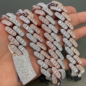 Classic 925 Sterling Silver 16mm New Fashion Unisex Hip Hop Style Chain Customized Iced Diamond with White Moissanite Main Stone - Product Image 4