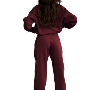 Dernier style de survêtement personnalisé pour femmes vente en gros Vêtements de sport pour femmes 2 pièces Hauts à col roulé avec demi-fermeture éclair Ensemble de pantalons droits et élastiques - Product Image 4