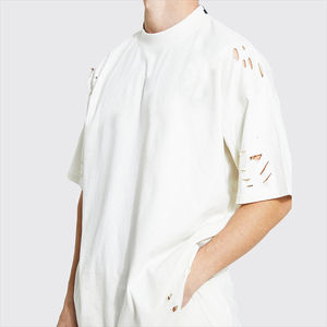 K_T personalizado al por mayor de gran tamaño Distress Heavyweight 100% algodón hombres camisetas Distress hombres camiseta - Product Image 6