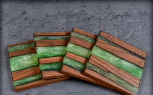 "Sous-verres en résine écologique infusée d'aromathérapie, ensemble de sous-verres décoratifs parfumés pour les cadeaux d'affaires et d'entreprise" - Product Image 6