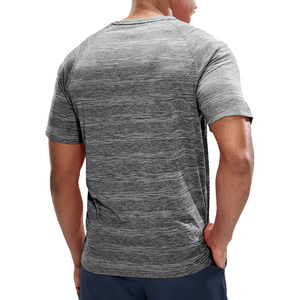Camiseta deportiva de secado rápido personalizada para hombre, camiseta informal de entrenamiento atlético para gimnasio teñida lisa, superventas, transpirable, deportiva de talla grande - Product Image 5