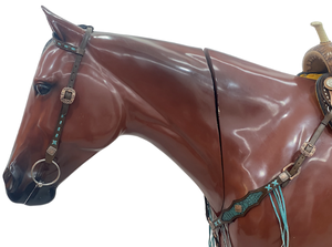 Ensemble de décrochage de tête et de collier de poitrine de nouvelle conception avec des ensembles de décrochage de tête occidentale de rênes pour l'équitation léger fait par le cuir de vache - Product Image 4