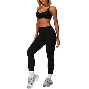 Conjunto de Yoga para Mujer al por Mayor, Sujetador Deportivo Personalizado, Leggings de Secado Rápido y Transpirables, Conjunto de 3 Piezas para Gimnasio y Fitness, Ropa Deportiva con Logotipo OEM - Product Image 6