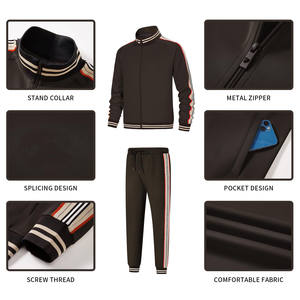 Conjunto de chándal de lana Unisex de algodón grueso para correr para hombre con logotipo personalizado estampado liso con capucha Joggers transpirable gimnasio chándales para hombre - Product Image 3