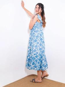 Main indienne bloc coton maxi robe imprimé fleuri femme mode fête porter robe personnalisée mariée cadeau de mariage vêtements d'été - Product Image 4