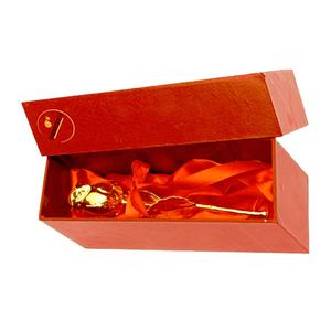กล่องของขวัญโลหะชุบทองคำ 24K ประดับด้วยกุหลาบแดงธรรมชาติ พร้อมงานศิลปะตกแต่งด้วยทองคำแท้ - Product Image 6