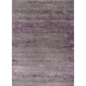 Alfombra Kavi Gris y Negra, Tejida a Mano con Lana, Bambú y Seda, Colección Afterglow, Forma Rectangular Abstracta, para Dormitorio Juvenil - Product Image 1