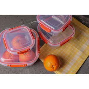900ml Square <b>Plastic</b> PP Airtight Durable Stackable Microwave Safe <b>Food</b> Container Colored Locking Lid Kitchen Pantry <b>Storage</b> Meal - Product Image 6
