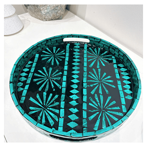 Assiette de présentation carrée en nacre, style bohème, polie, écologique, faite à la main, non toxique, motif personnalisé pour les fêtes - Product Image 2