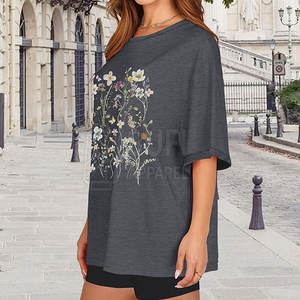 T-shirt décontracté pour femme en coton 100% tricoté respirant pour l'été, taille plus, uni, fabriqué au Pakistan - Product Image 3