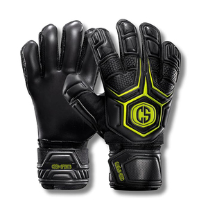 Gants d'entraînement de gardien de but professionnels noir et bleu, coupe négative, paume en latex allemand, zone de frappe en caoutchouc 3D, utilisation en extérieur, respirant - Product Image 4