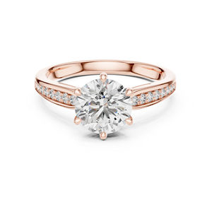 Bague en or blanc 14 carats avec diamant rond de laboratoire pour femmes |   Bague décontractée |   Nouveau diamant cultivé - Product Image 3