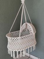 Berceau à bascule en macramé pour bébé, tissé à la main, cordes classiques, décoration de jardin, chambre à coucher, extérieur