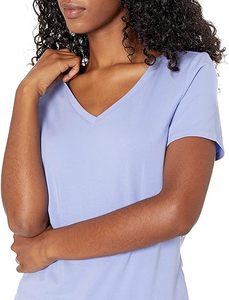 T-shirts d'été décontractés à col en V de couleur unie pour femmes, tricotés en gros - Product Image 4