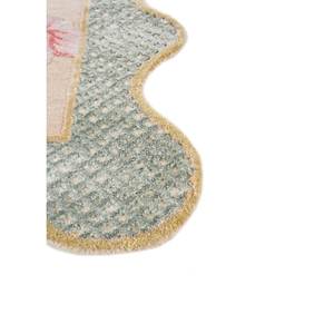 พรมขนสัตว์และไหมไผ่ถักมือสีเบจและสีน้ำตาลลายดอกไม้และลายทางรูปทรงสี่เหลี่ยมผืนผ้าสำหรับห้องโถงและห้องพัก รุ่น Esk-9038 จาก Jardins Du Monde - Product Image 4